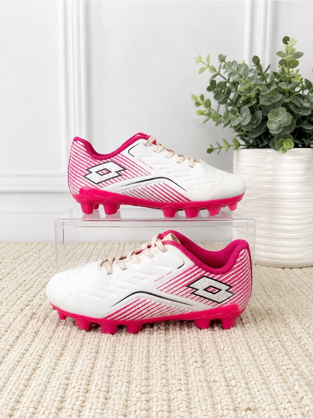 Lotto Roma 700 soccer cleats Toddler Size 7 Multi Athletic Round Toe Lace Up
